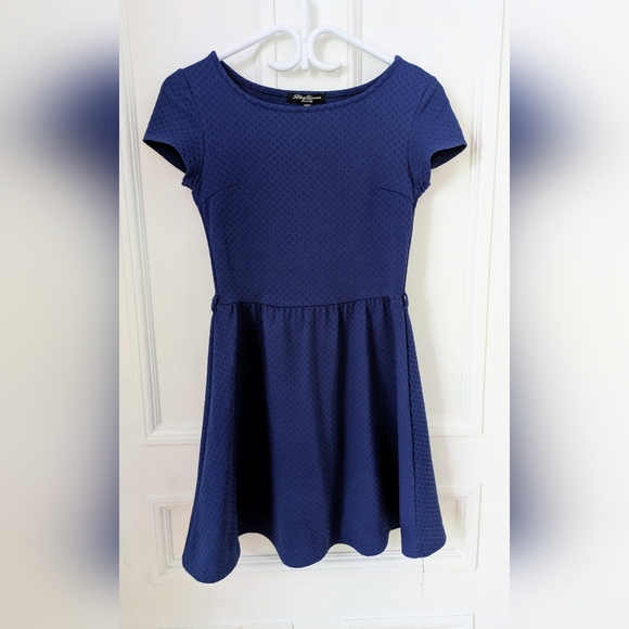 Streetwear Society Dresses & Skirts - Navy Textured Skater Dress